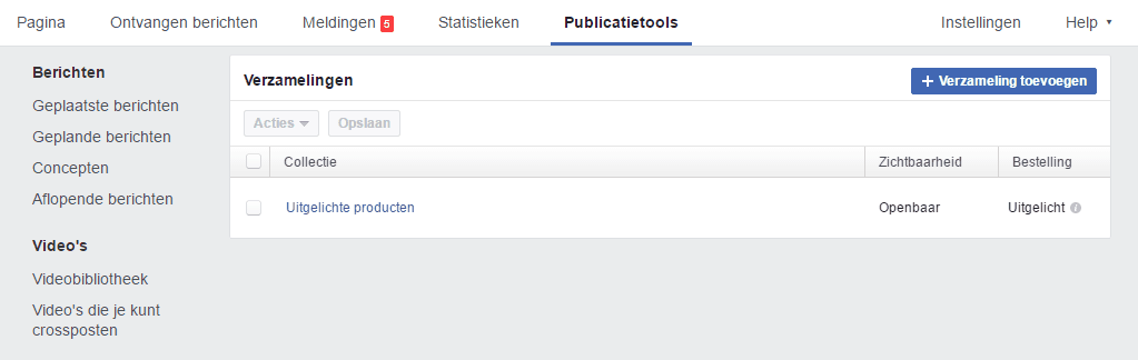 een facebook winkel maken: uitgelichte producten en collecties